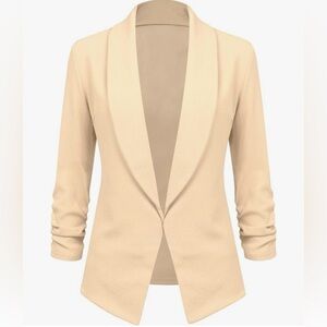 Women's Cream Open-Front Blazer Jacket